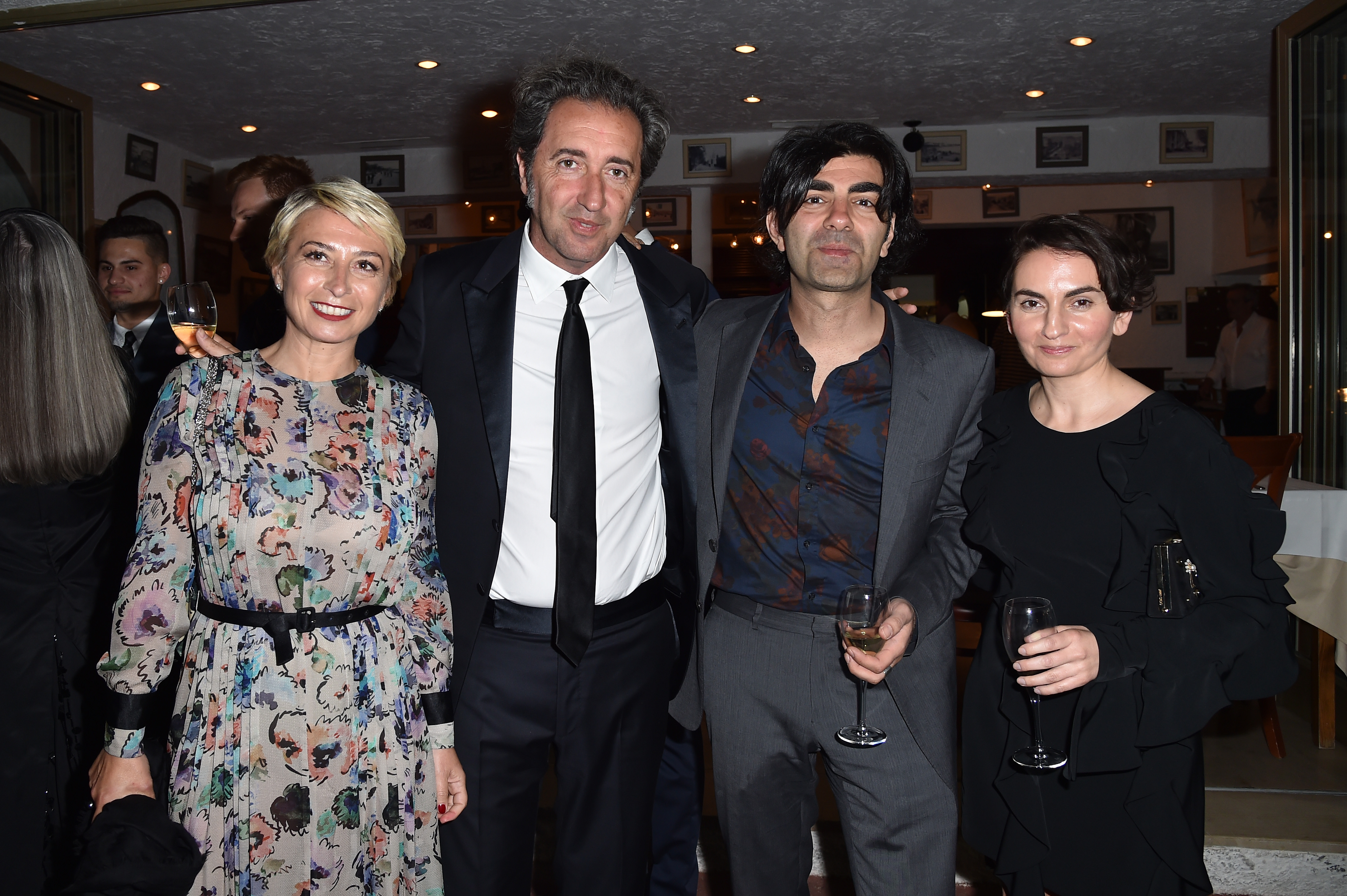 Cannes, France. 17th May, 2023. Arnaud Rebotini, director Marie  Amachoukeli, Ilca Moreno, Louise Mauroy-Panzani attending a party for the  film Ama Gloria at Magnus beach on May 17, 2023 in Cannes, France.